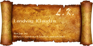 Lendvay Klaudia névjegykártya
