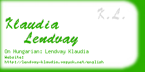 klaudia lendvay business card